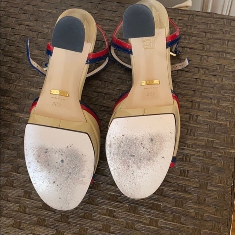 Gucci patent nude blue and red platform heels - Picture 8 of 8